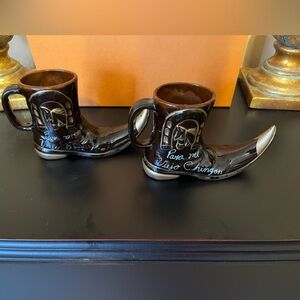 Pair of Para Mi Viejo Chingon Mexican Boot Mugs